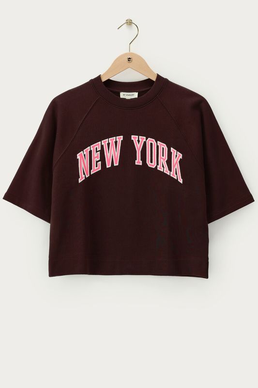 My Jewellery New York short sleeve sweater Brown MJ14333