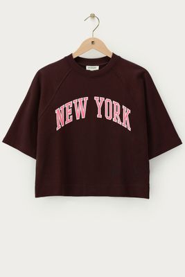 My Jewellery New York short sleeve sweater Brown MJ14333