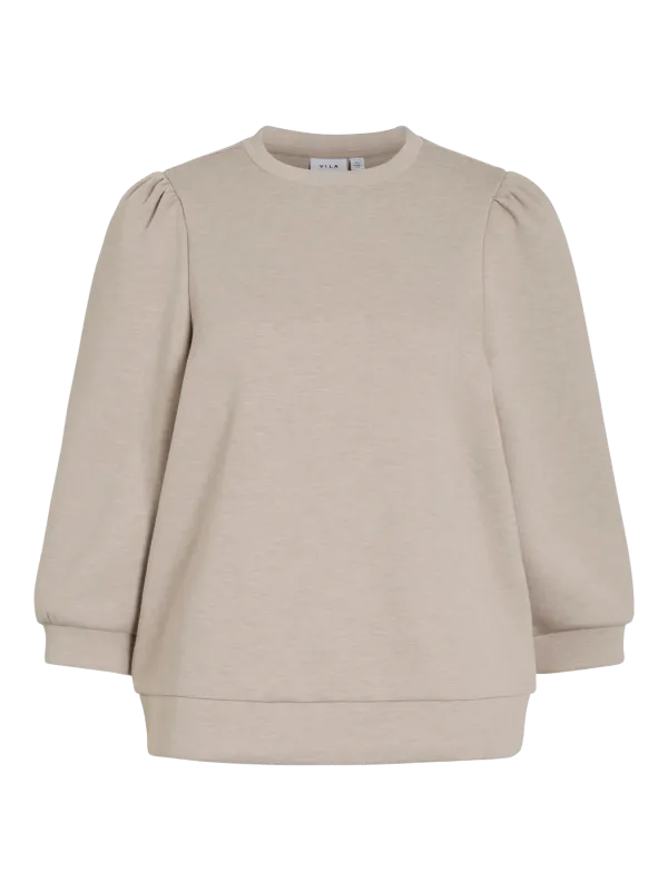 Vila VIREFLECT 3/4 SWEATSHIRT /LN Natural Melange 14112387