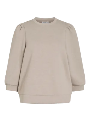 Vila VIREFLECT 3/4 SWEATSHIRT /LN Natural Melange 14112387