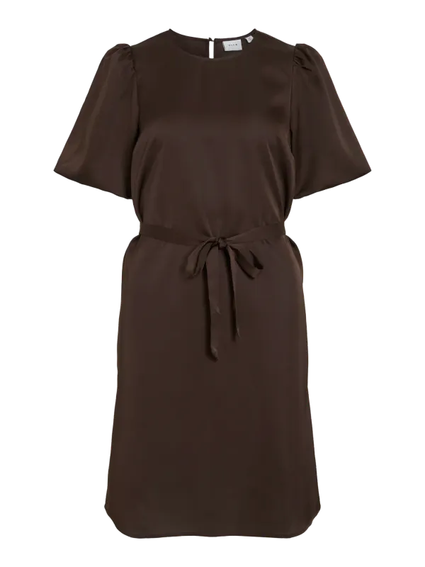 Vila VIELLETTE 2/4 SATIN PUFF DRESS Coffee Bean 14113778
