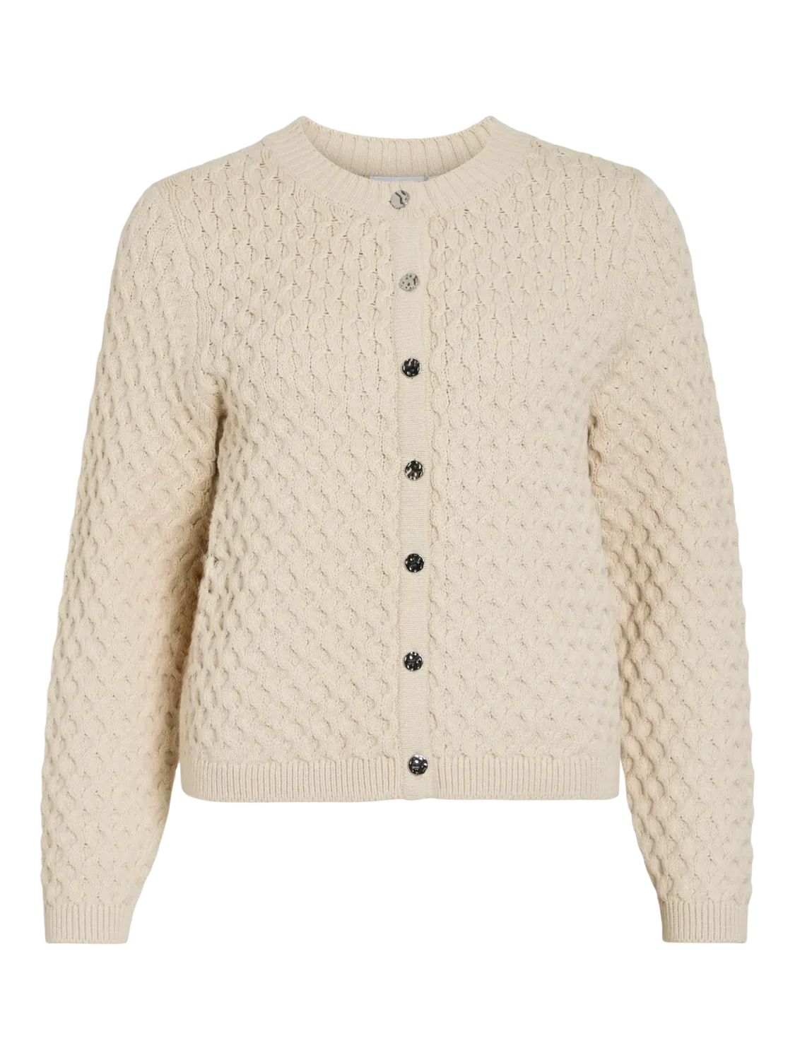 Vila VIKALI L/S O-NECK KNIT BUTTON CARDI: Birch 14107982