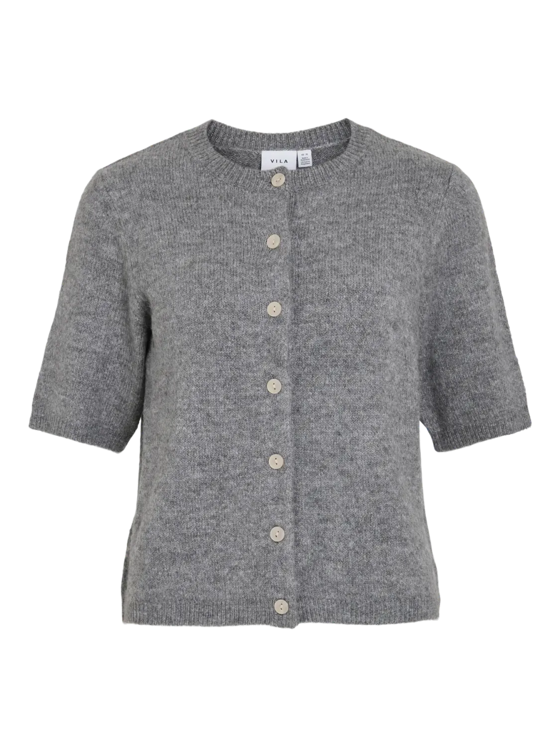 Vila VIDAINTY O-NECK 2/4 KNIT CARDIGAN/1 Medium Grey Melange 14108837