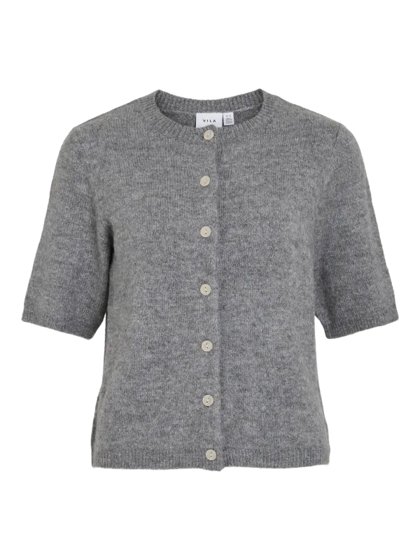 Vila VIDAINTY O-NECK 2/4 KNIT CARDIGAN/1 Medium Grey Melange 14108837