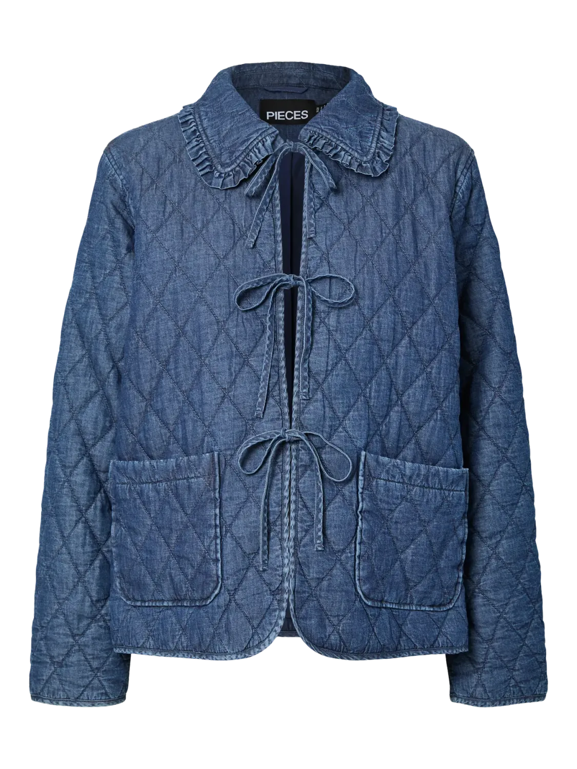 Pieces PCAURA SHORT QUILT JACKET FSY Medium Blue Denim 17163998