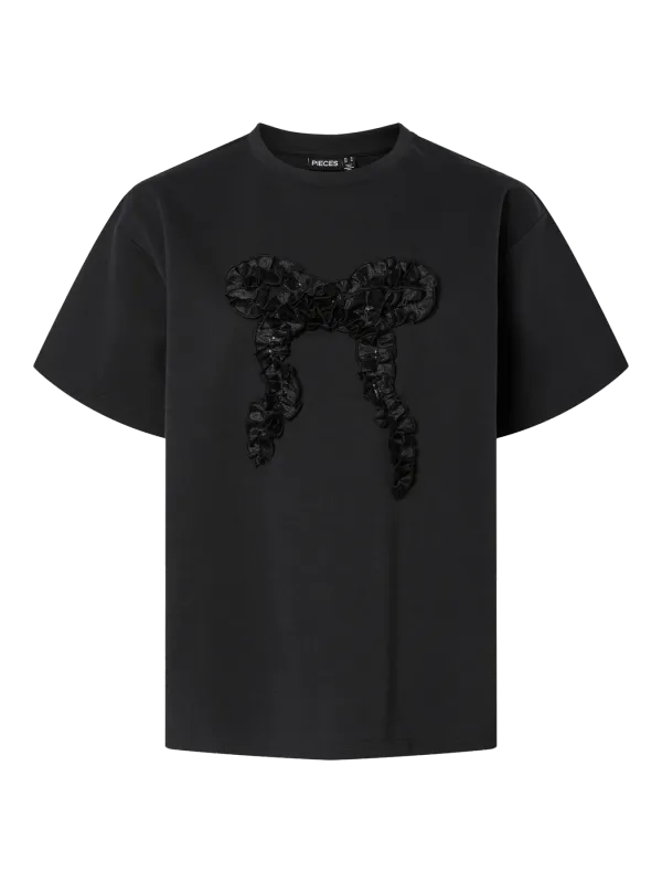 Pieces PCMAUDELLE SS TEE JRS BC Black/Bow 17160834