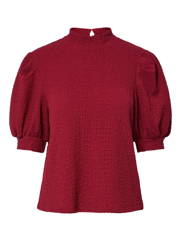 Pieces PCJAMAL 2/4 HIGH NECK TOP JRS BC Biking Red 17159293