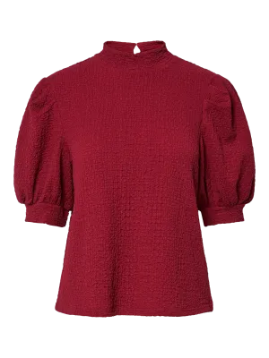 Pieces PCJAMAL 2/4 HIGH NECK TOP JRS BC Biking Red 17159293