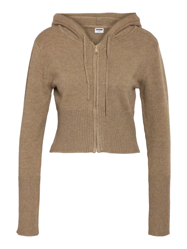 Noisy May NMNOURIA L/S ZIP KNIT CARDIGAN FWD : Toasted Coconut 27034672