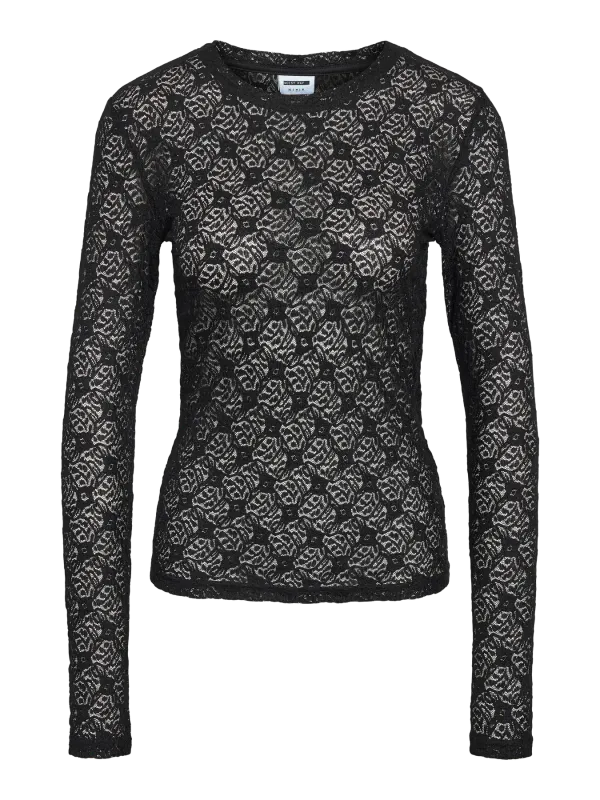 Noisy May NMJUDITH L/S LACE TOP NOOS Black 27034819