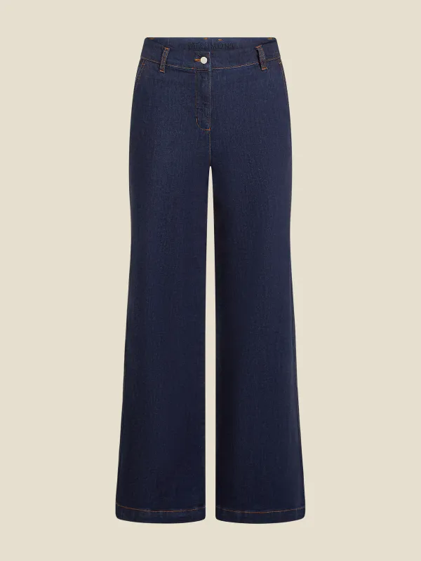 Beaumont ROSE Pants dark blue denim contrast stitc BC10773253