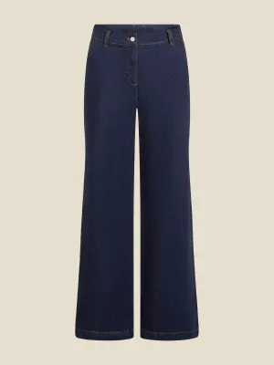 Beaumont ROSE Pants dark blue denim contrast stitc BC10773253