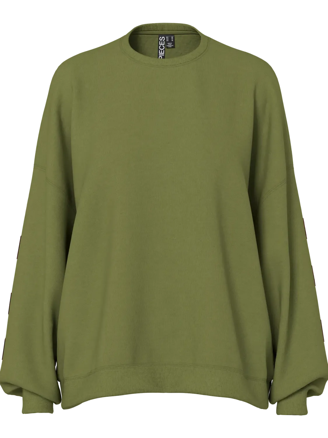 Pieces PCFANY LS O-NECK OVERSIZED SWEAT JR: Sphagnum/AMSTERDAM 17164992