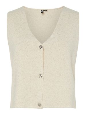Pieces PCJONDA SL V-NECK KNIT VEST BC Birch 17159530