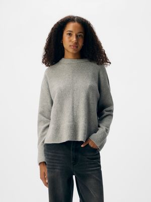 Object OBJJUNO L/S LO O-NECK KNIT NOOS Light Grey Melange 23046885