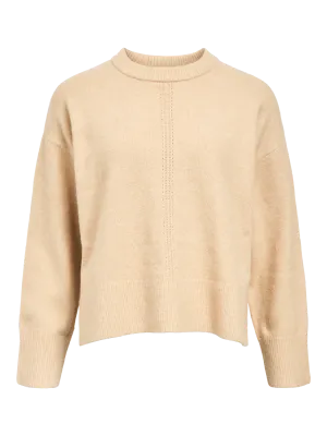 Object OBJJUNO L/S LO O-NECK KNIT NOOS Tannin/Melange 23046885