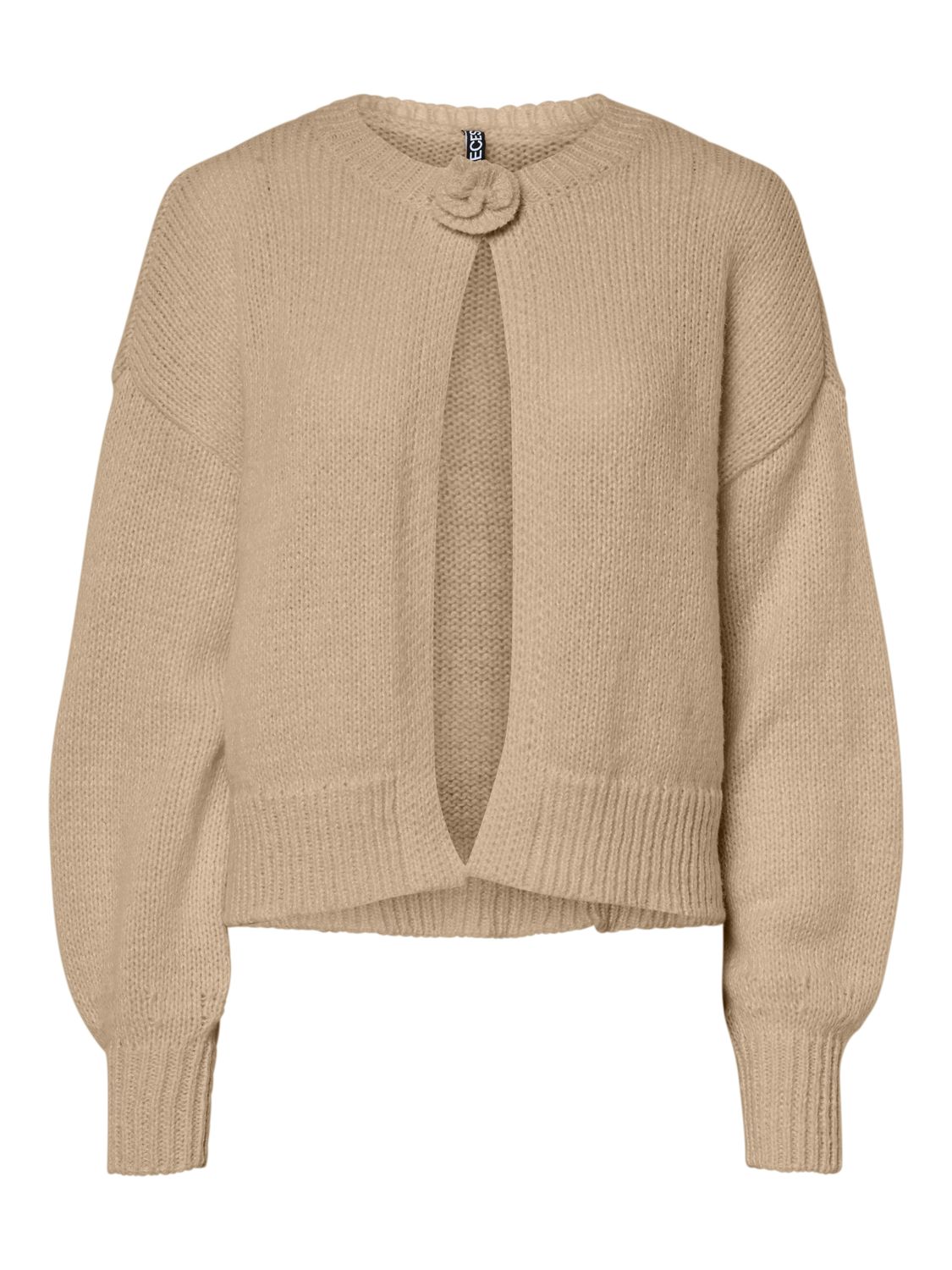 Pieces PCJELENA LS O-NECK KNIT CARDIGAN BC Greige 17160645