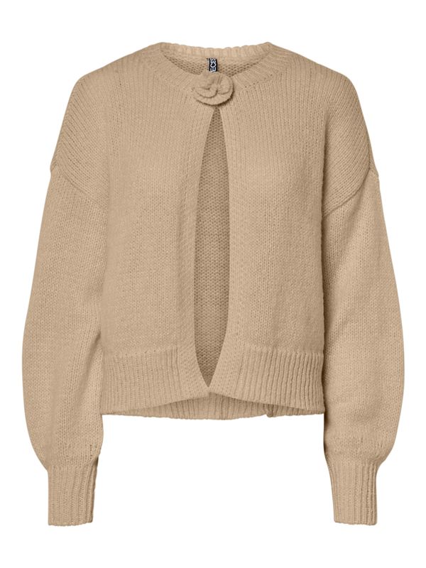 Pieces PCJELENA LS O-NECK KNIT CARDIGAN BC Greige 17160645