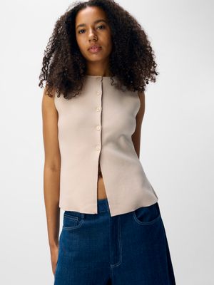 Object OBJREYNARD RE KNIT VEST DIV Silver Gray 23048136