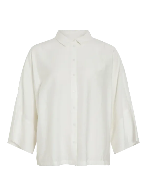 Vila VISARA 3/4 BACK DETAIL SHIRT Cloud Dancer 14114538