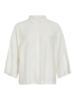 Vila VISARA 3/4 BACK DETAIL SHIRT Cloud Dancer 14114538