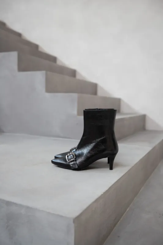 Babouche Lifestyle Enkellaars met gesp BLACK BN-ELBA-105