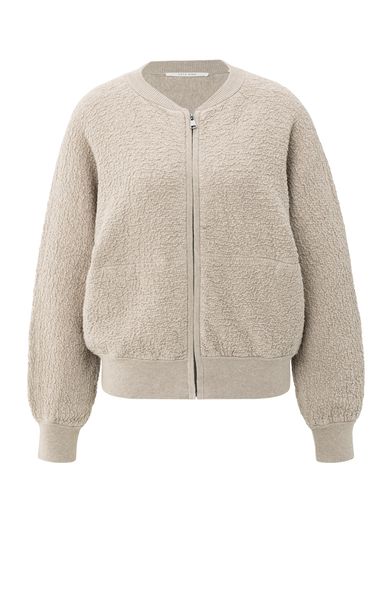 YaYa Textured knitted bomber ls SAND MELANGE 01-010121-508