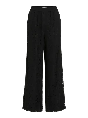 Vila VIOLINE HW LACE PANTS Black 14115081