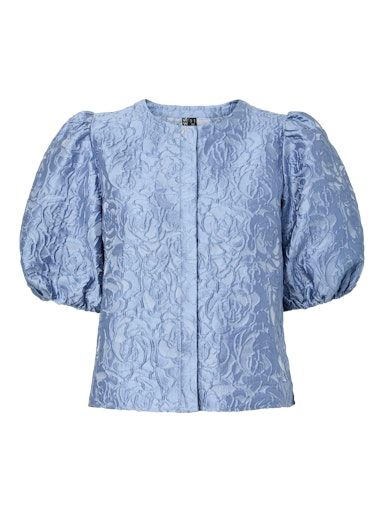 Pieces PCKARINA SS BLOUSE WV D2D PP Blue Bell 17163995