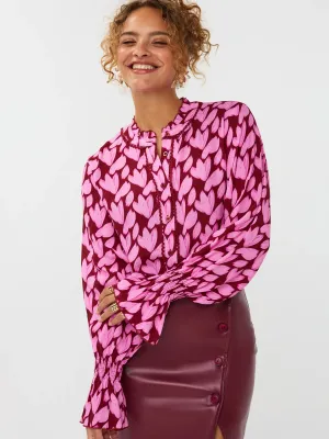Ydence blouse francesca Pink flower FS2516