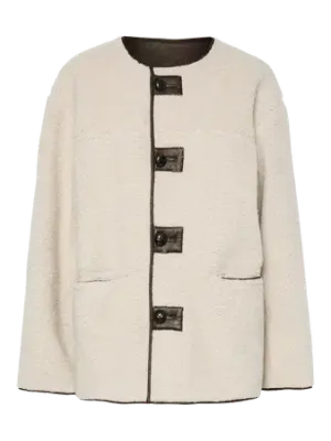 Pieces PCJULIE REVERSIBLE TEDDY BRUSHED JA: Birch/Dark brown 17158931 Pieces PCJULIE REVERSIBLE TEDDY BRUSHED JA: Birch/Dark brown 17158931