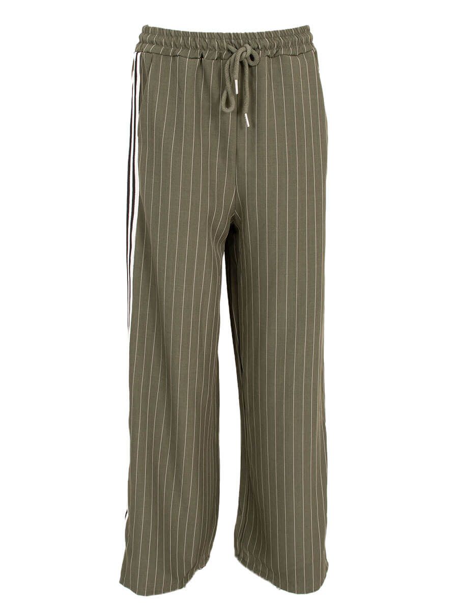 Azzurro Pants Pinstripe Army Green 7421