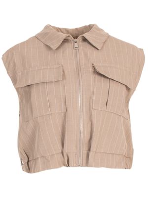 Azzurro Gilet pinstripe Beige 7420