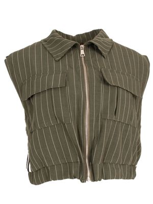 Azzurro Gilet pinstripe Army Green 7420