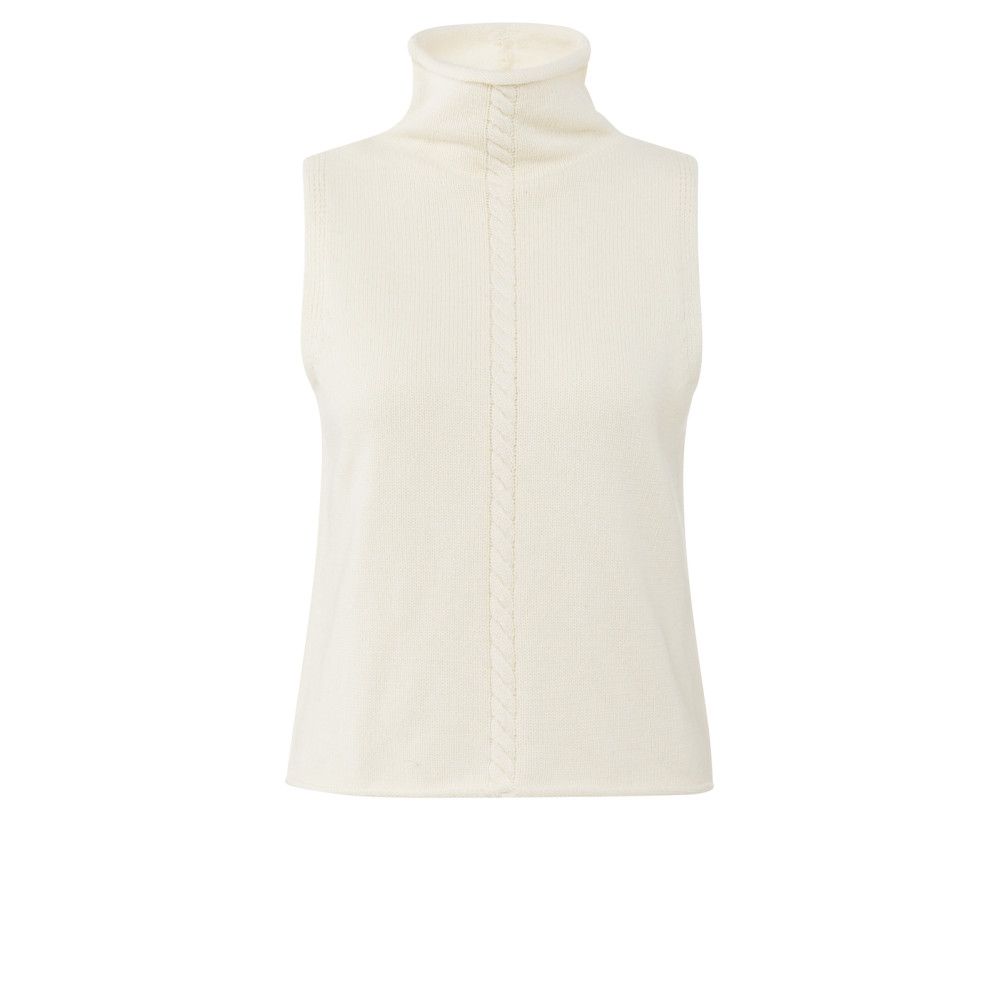 YaYa Cable high neck sleeveless swe OFF WHITE KNIT 01-000492-509