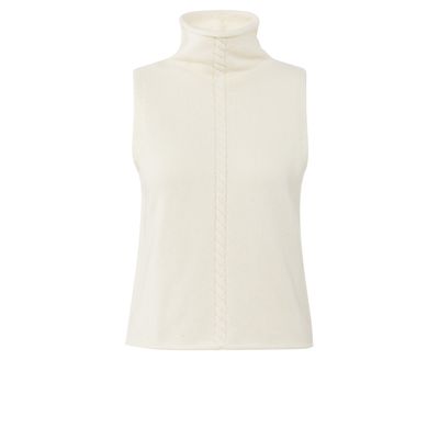 YaYa Cable high neck sleeveless swe OFF WHITE KNIT 01-000492-509
