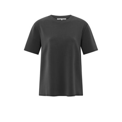 YaYa Short sleeve sweatshirt with k OYSTER BLACK 01-109097-509