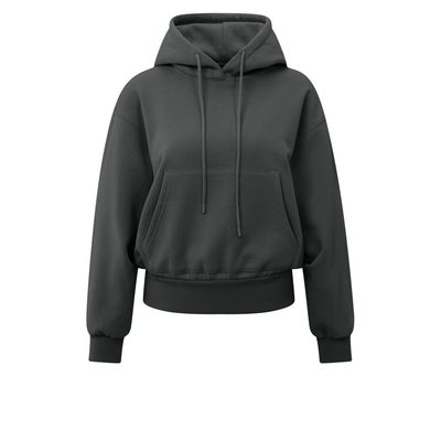 YaYa Hoodie with pleated bottom OYSTER BLACK 01-109095-509