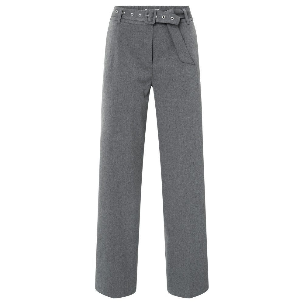 YaYa Woven wide leg trousers  with ANTHRACITE MELANGE 01-301212-509