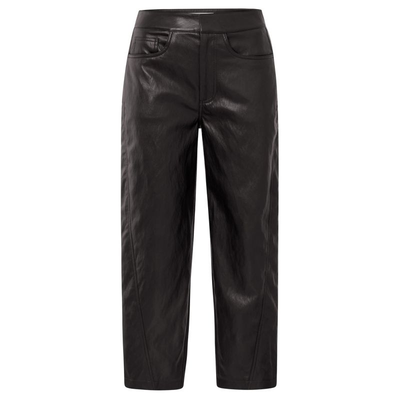 YaYa Faux leather carrot fit trouse ANTHRACITE BROWN 01-309221-509