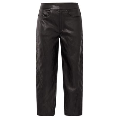 YaYa Faux leather carrot fit trouse ANTHRACITE BROWN 01-309221-509
