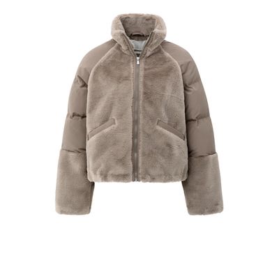 YaYa Faux fur jacket with padded ny BROWN 02-001062-509