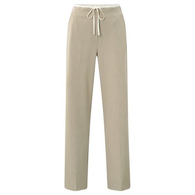 YaYa Woven wide leg trousers with c SAND BEIGE MELANGE 01-301211-509