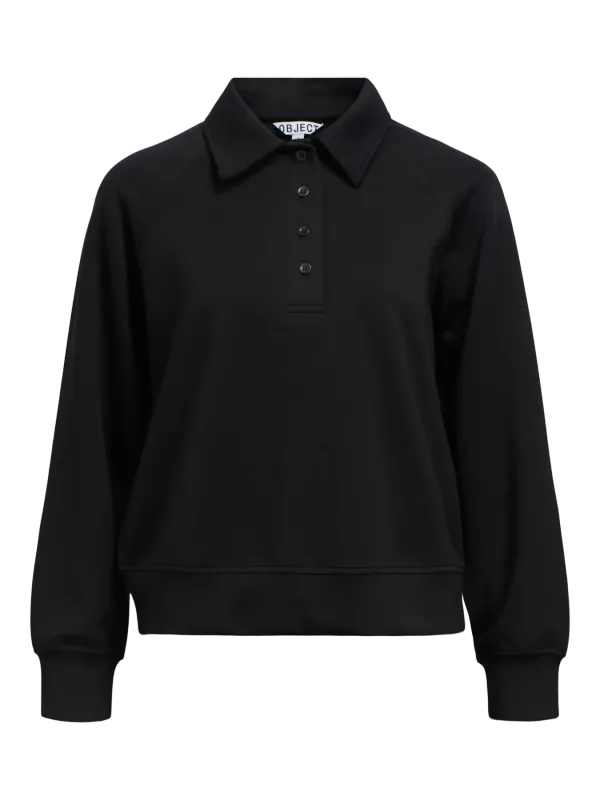 Object OBJANDREA L/S RE POLO PULLOVER DIV Black 23047775