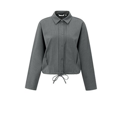 YaYa Blouse jacket with waist pleat ANTHRACITE MELANGE 01-201175-509