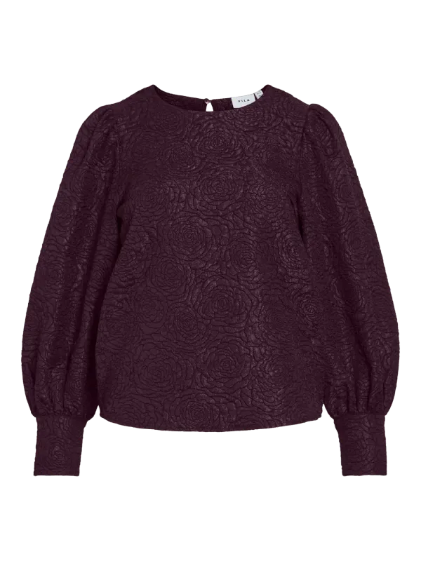 Vila VITALIAMA O-NECK L/S TOP/PR Fig 14110659
