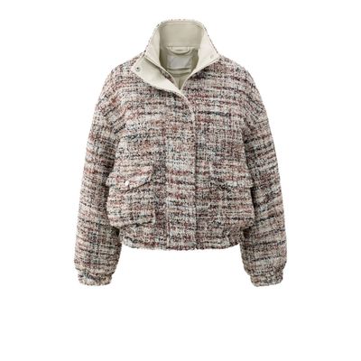 YaYa Boucle jacket with fringes BLUSH PINK DESSIN 01-511038-509