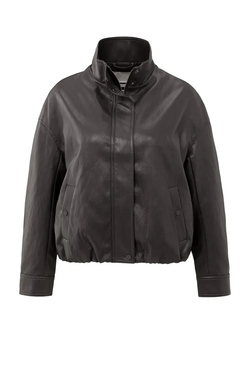 YaYa Faux leather jacket with baloo ANTHRACITE BROWN 02-009060-509