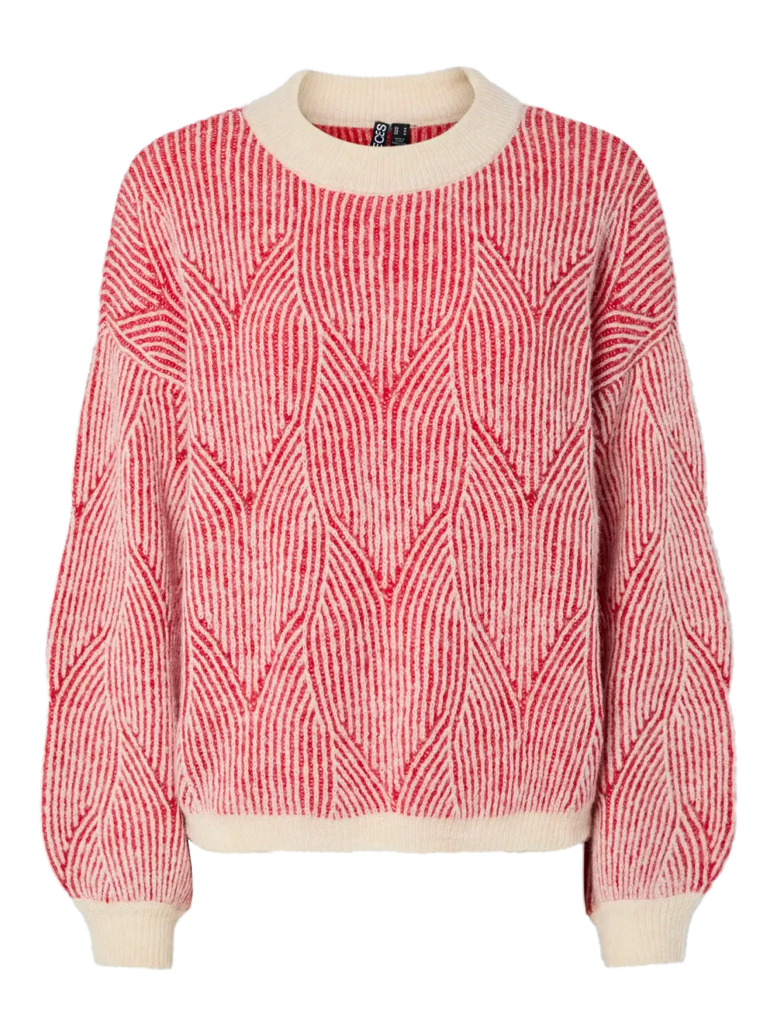 Pieces PCJENNA LS O-NECK KNIT NOOS BC Whitecap Gray/GOJI B 17147906