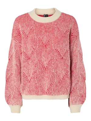 Pieces PCJENNA LS O-NECK KNIT NOOS BC Whitecap Gray/GOJI B 17147906